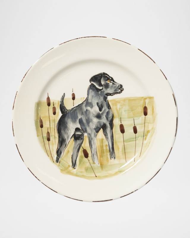 Wildlife Black Hunting Dog Dinner Plate